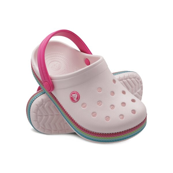 Dziecięce sandały / klapki CROCS CROCBAND SEQUIN BAND CLOG K 2055256pik kolor różowy
