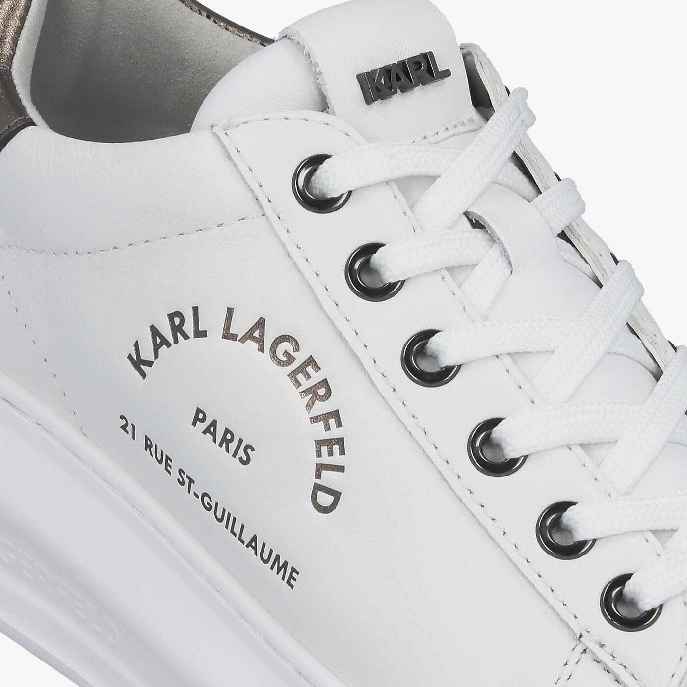 Damskie sneakersy (buty) KARL LAGERFELD KAPRI MAISON KARL LACE kl6253801s kolor biały