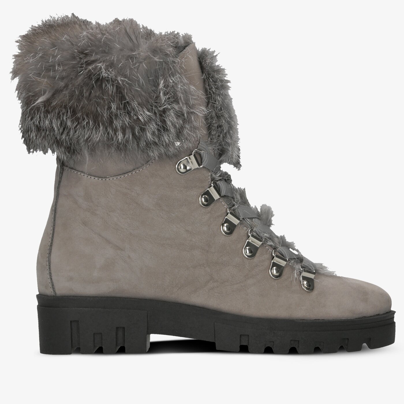 Damskie botki / sztyblety SYMBIOSIS SO FLUFFY  sywc219011 kolor szary
