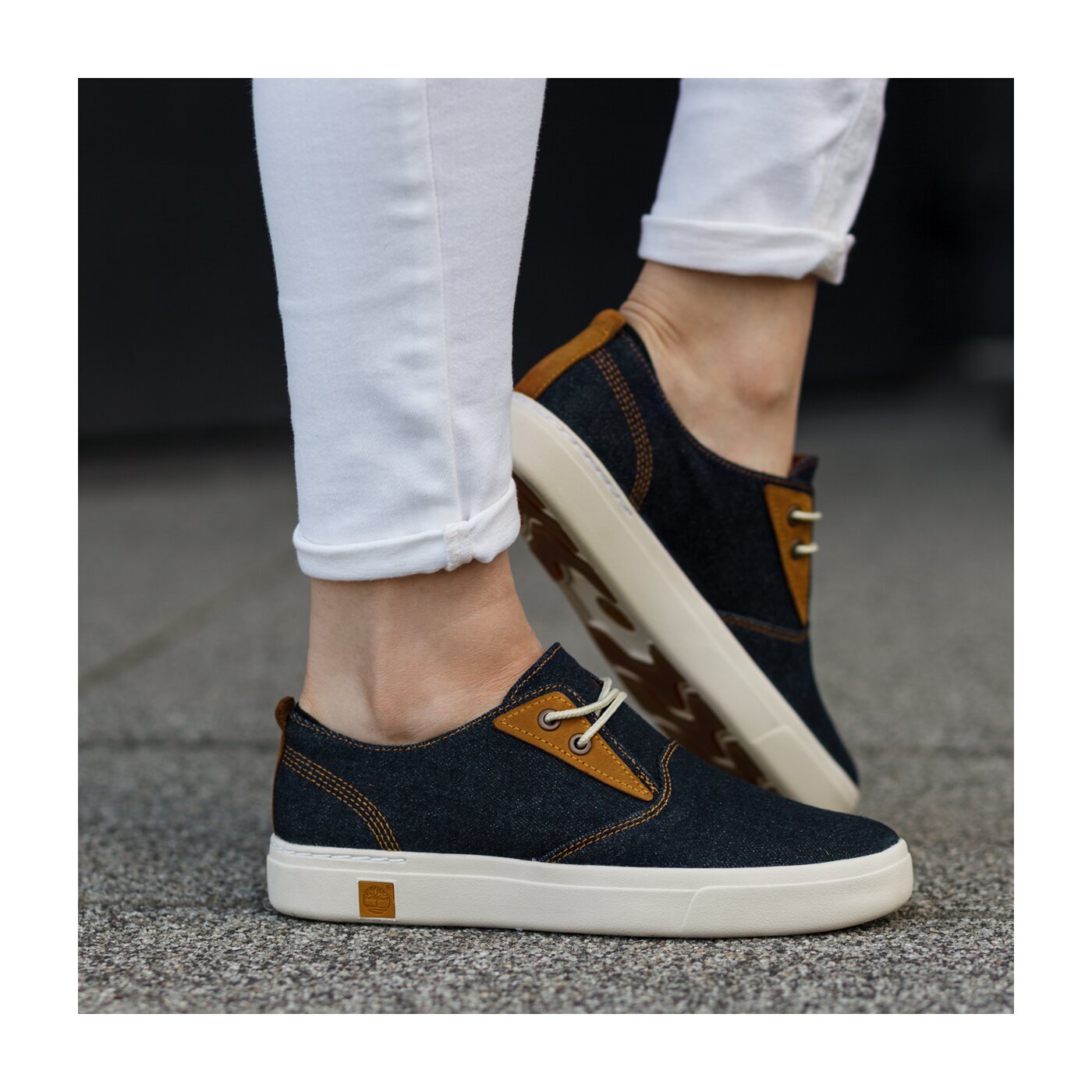 Damskie trampki TIMBERLAND AMHERST CANVAS PTO a1fmw kolor granatowy