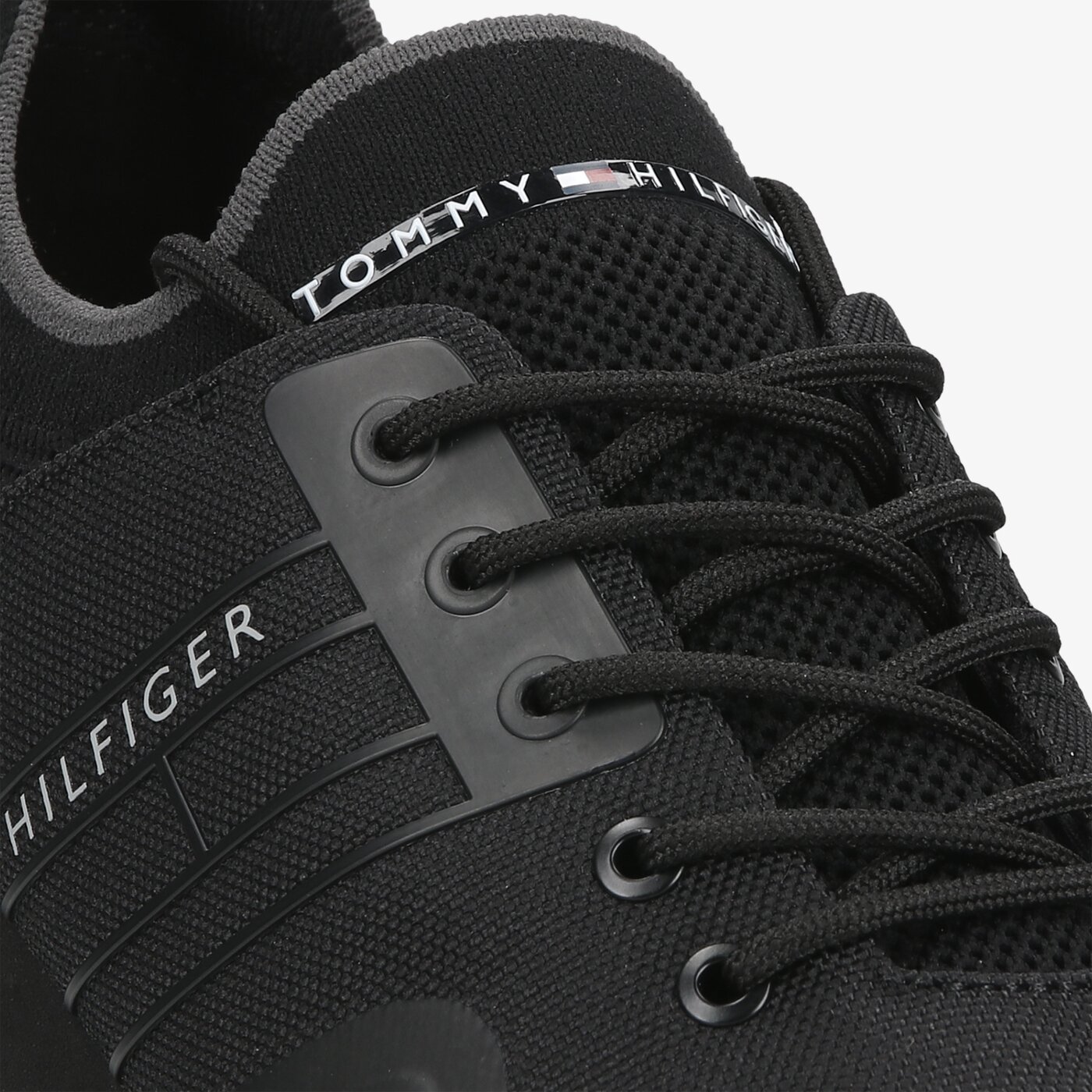 Męskie sneakersy (buty) TOMMY HILFIGER ICONIC SOCK KNIT RUNNER fm0fm03615bds kolor czarny