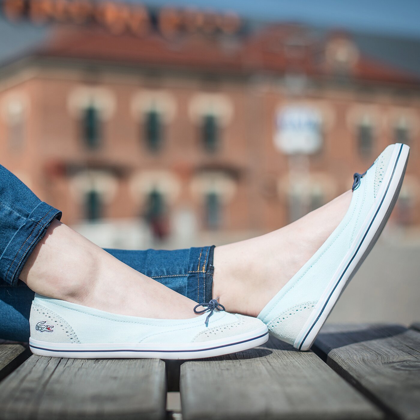 Damskie sneakersy (buty) LACOSTE LOXIA 116 1 731caw01141f2 kolor niebieski