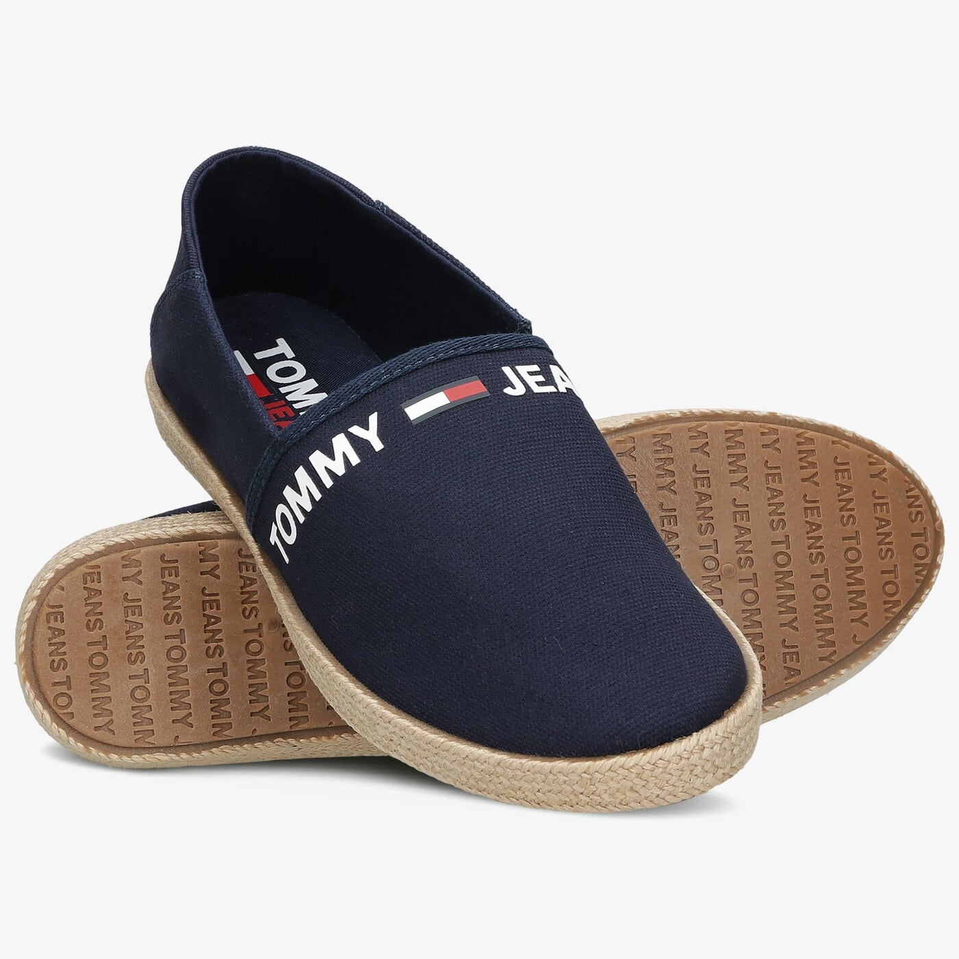 Męskie półbuty TOMMY HILFIGER TOMMY JEANS LOGO ESPADRILLE em0em00676c87 kolor granatowy
