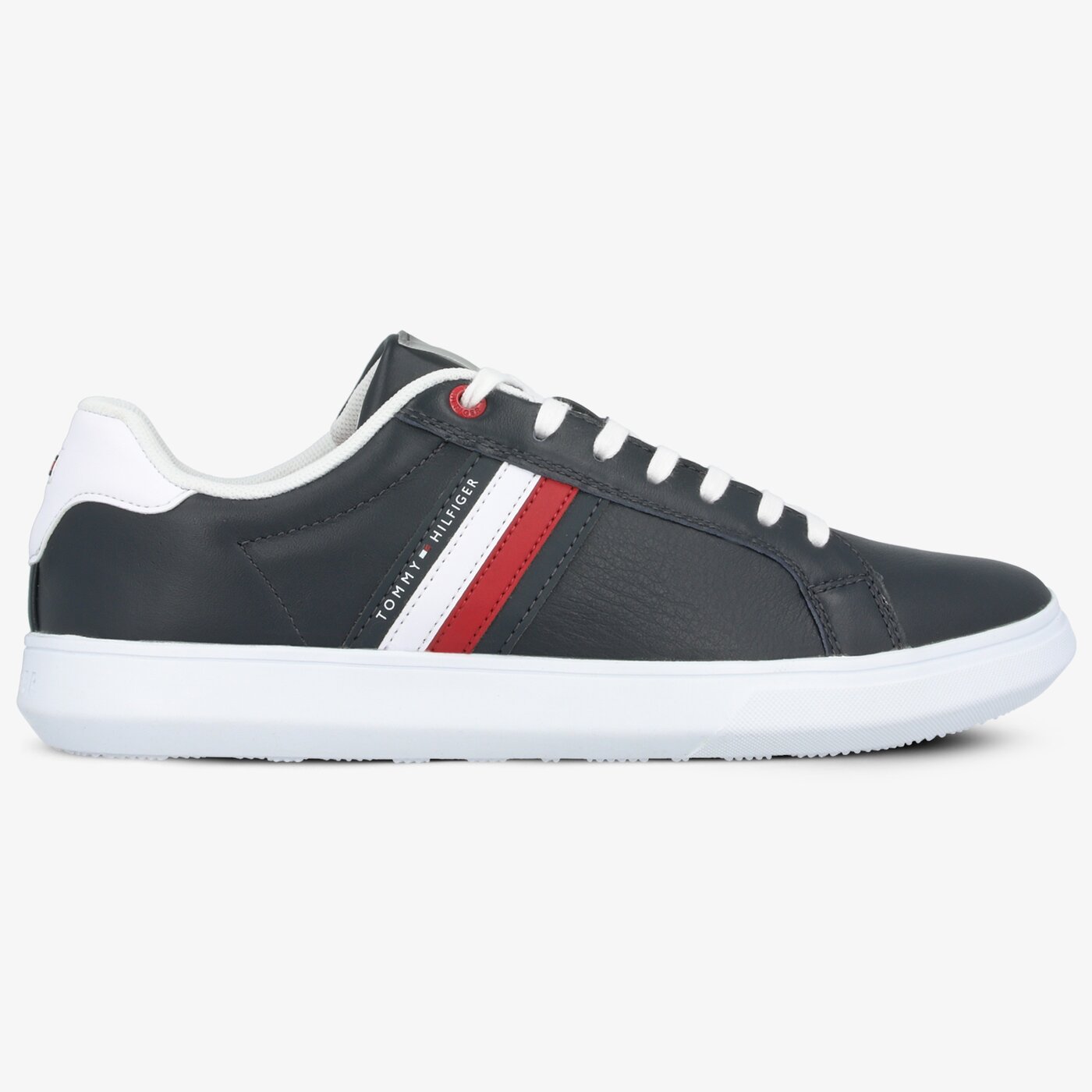 Męskie sneakersy (buty) TOMMY HILFIGER ESSENTIAL LEATHER CUPSOLE fm0fm02668dw5 kolor biały