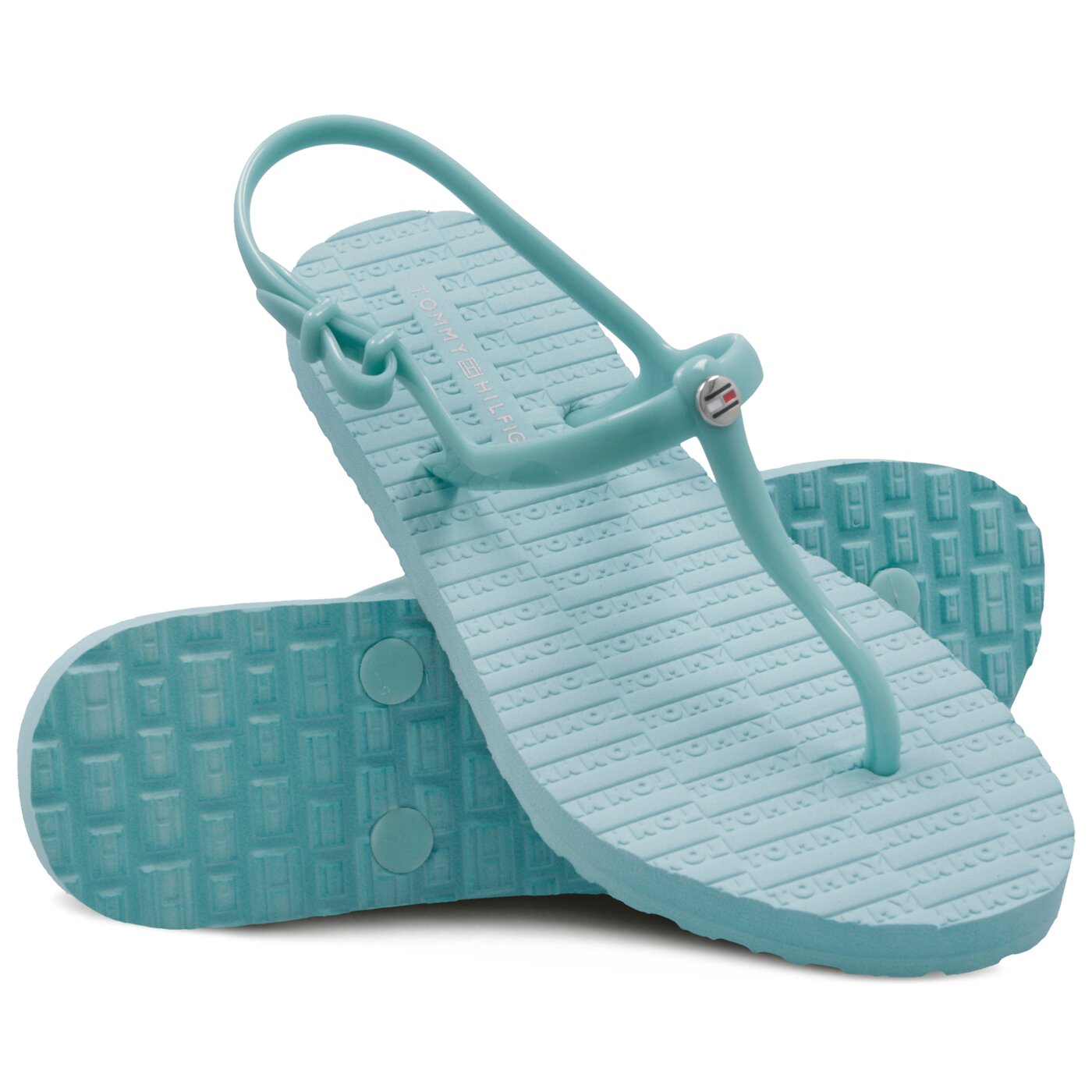 Damskie sandały TOMMY HILFIGER INT CARO 1R FLAT STRAPPY BEACH SANDAL #fw0fw03923447# kolor niebieski