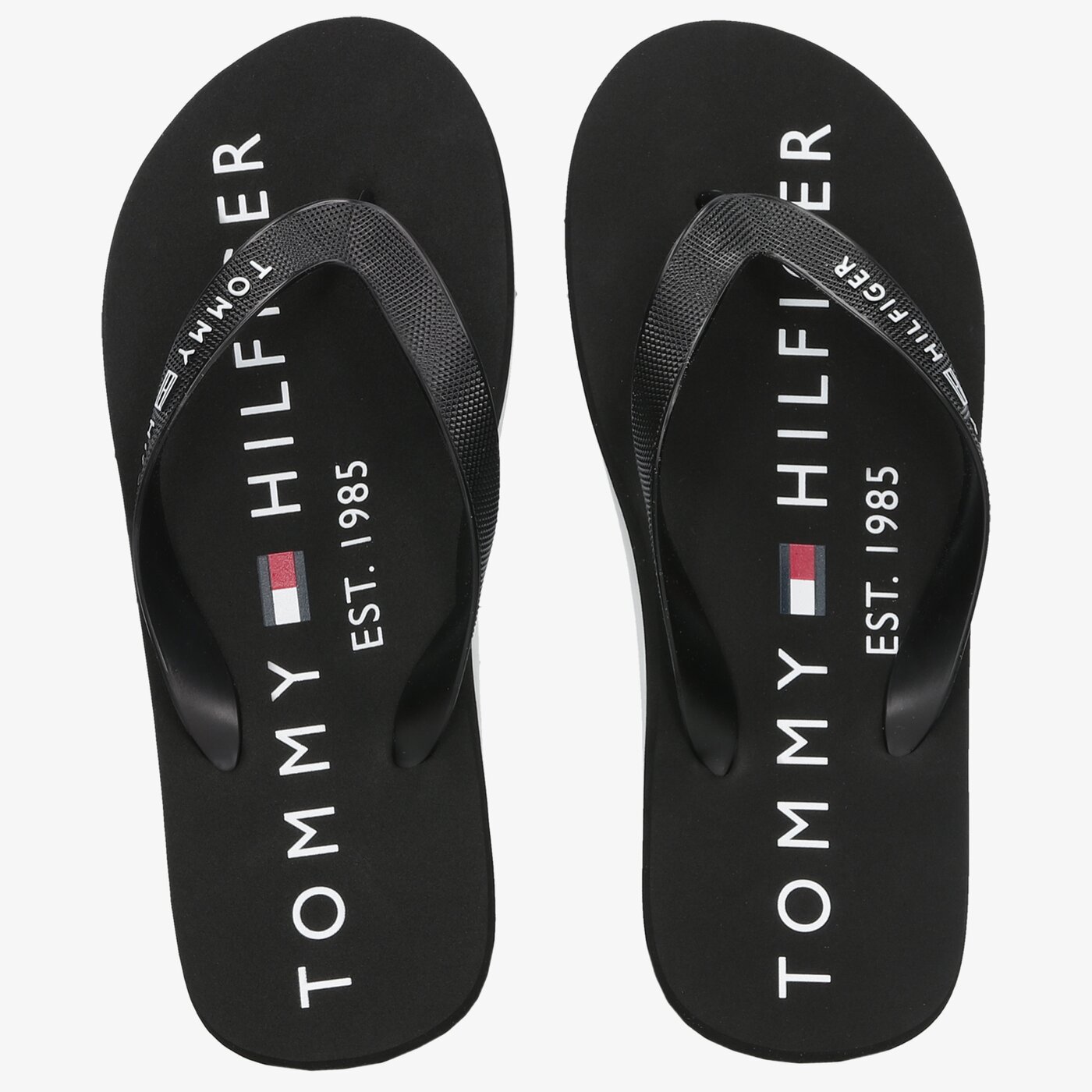 Męskie klapki TOMMY HILFIGER HILFIGER PRINT RUBBER FLIPFLOP fm0fm03382bds kolor czarny