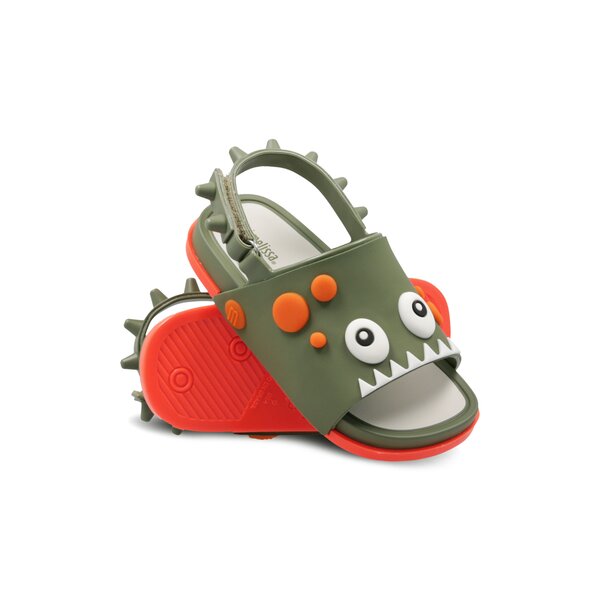 Dziecięce sandały / klapki MELISSA MINI MELISSA BEACH SLIDE DINO BB 3244453418 kolor khaki