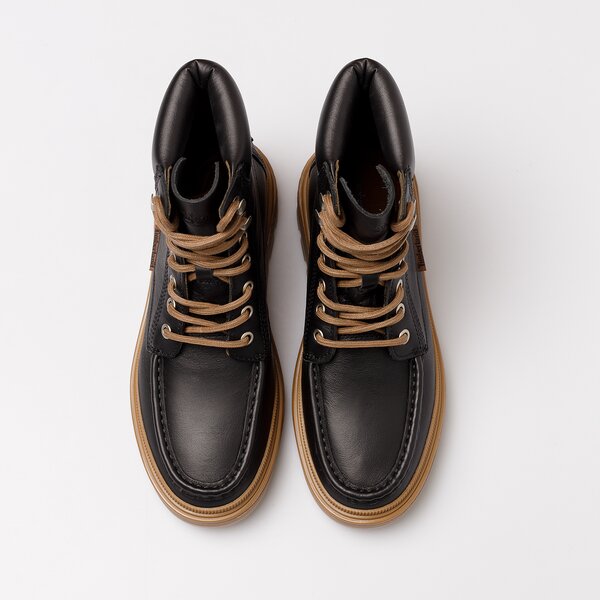 Damskie botki / sztyblety TIMBERLAND RAY CITY MOC TOE LACE UP tb0a5m3b0151 kolor granatowy