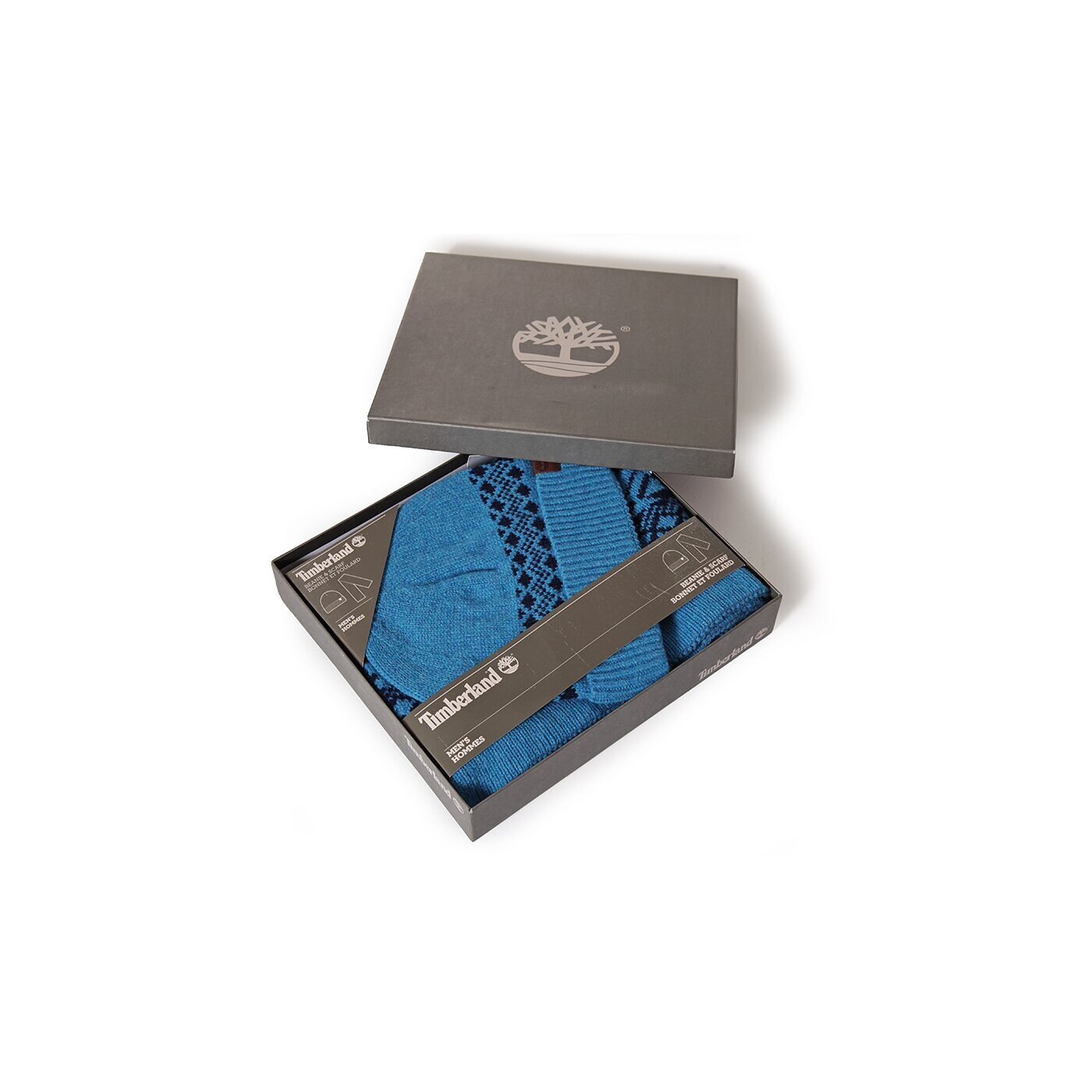 Męska czapka zimowa TIMBERLAND CZAPKA PATTERN HAT & SCARF GIFT j1798459 kolor niebieski