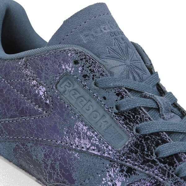 Damskie sneakersy (buty) REEBOK CL LTHR HYPE METALLIC bs6784 kolor granatowy