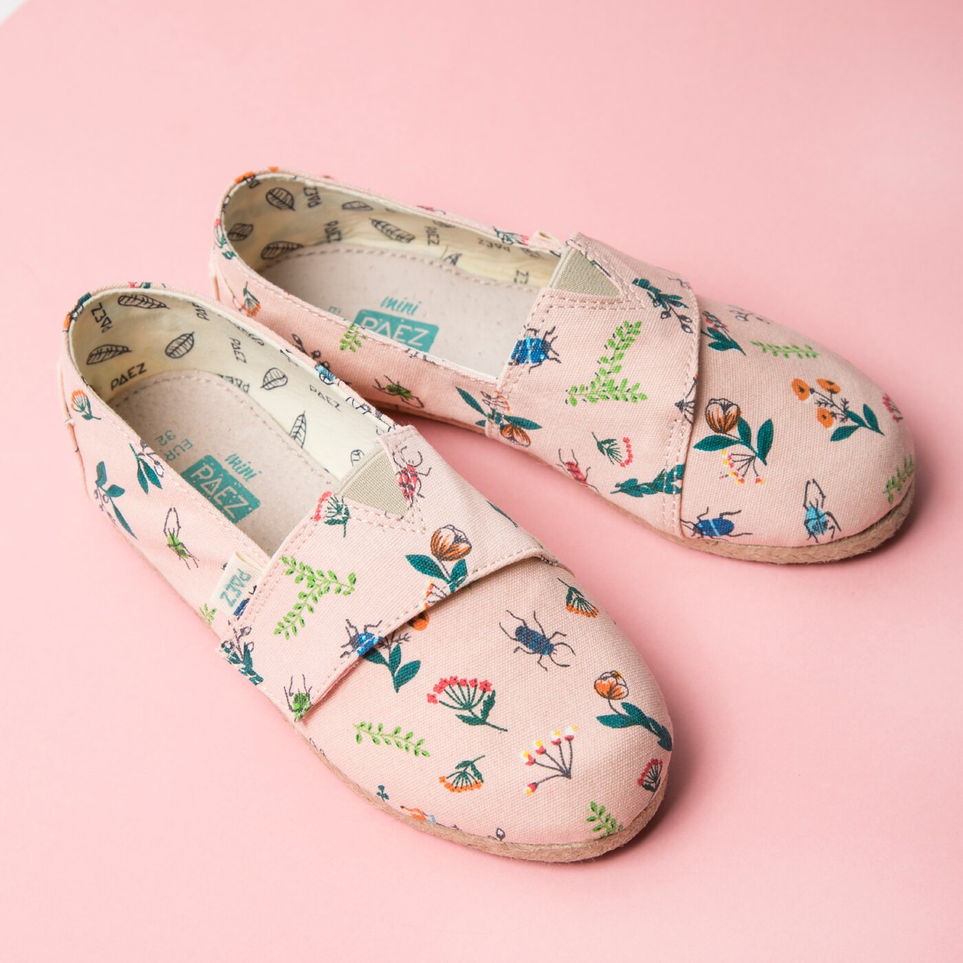 Dziecięce półbuty PAEZ ORIGINAL RAW PRINT FLOWER BUGS 1830201k00-512 kolor różowy
