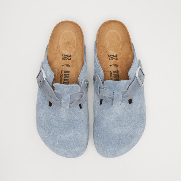 Damskie klapki BIRKENSTOCK BOSTON LEVE BRAIDED E.BLUE 1026659 kolor niebieski