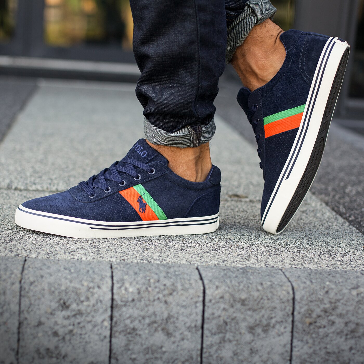 Męskie trampki POLO RL HANFORD II 816589596001 kolor granatowy