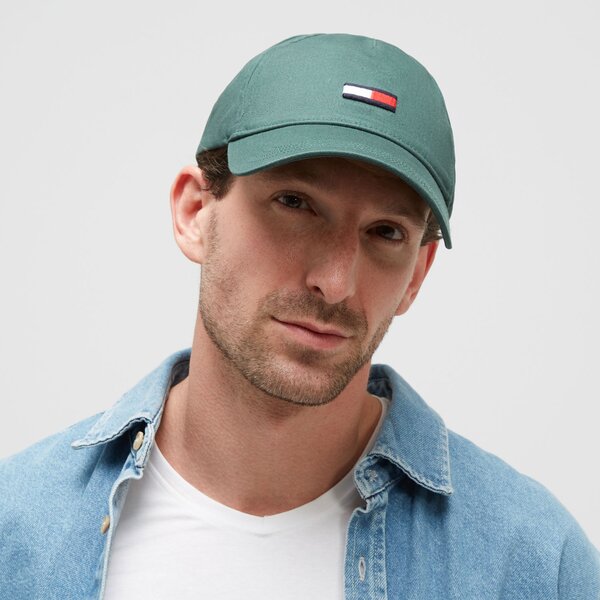 Damska czapka z daszkiem TOMMY HILFIGER CZAPKA TJM ELONGATED FLAG CAP am0am11692mbf kolor zielony