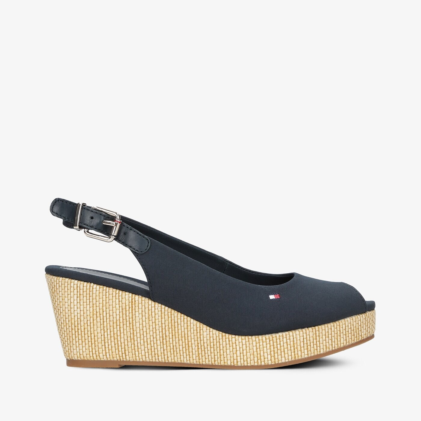 Damskie szpilki / czółenka TOMMY HILFIGER ICONIC ELBA SLING BACK WEDGE fw0fw04788dw5 kolor granatowy