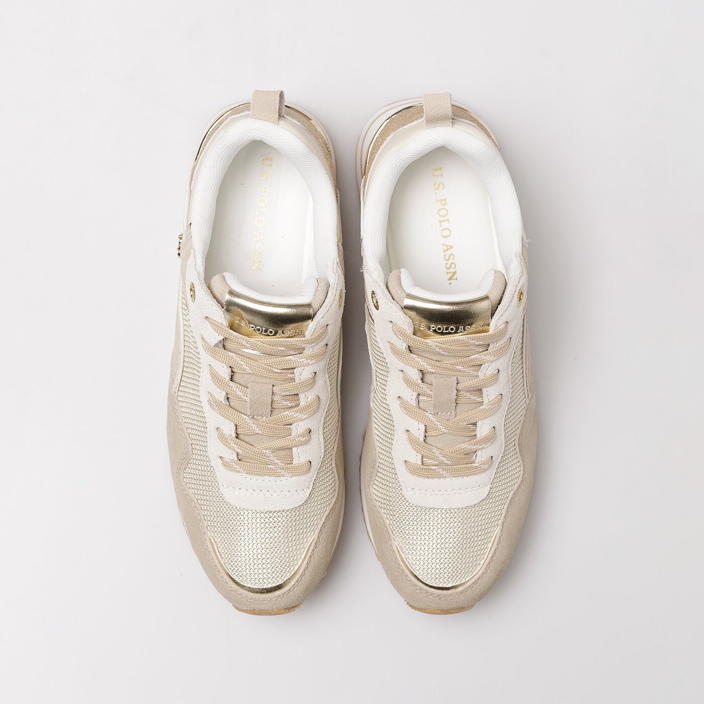 Damskie sneakersy (buty) U.S. POLO ASSN LAYLA layla001w/bei-gol02 kolor biały
