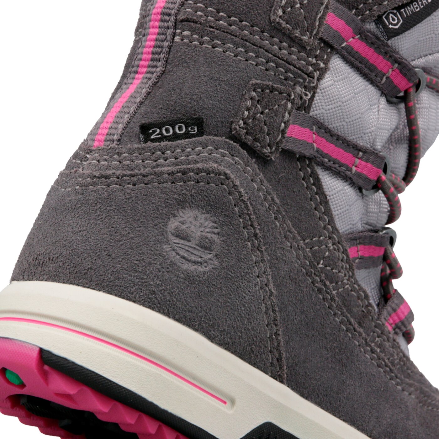 Dziecięce buty outdoor / trekkingowe TIMBERLAND SNOW STOMPER PULL ON WP a1ugo kolor szary