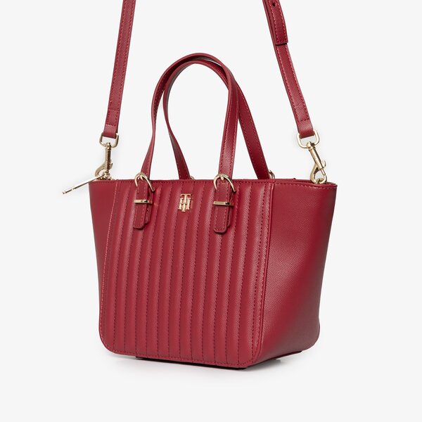 Damska torebka TOMMY HILFIGER TOREBKA TH TIMELESS SMALL TOTE QUILTED aw0aw13171xjs kolor bordowy