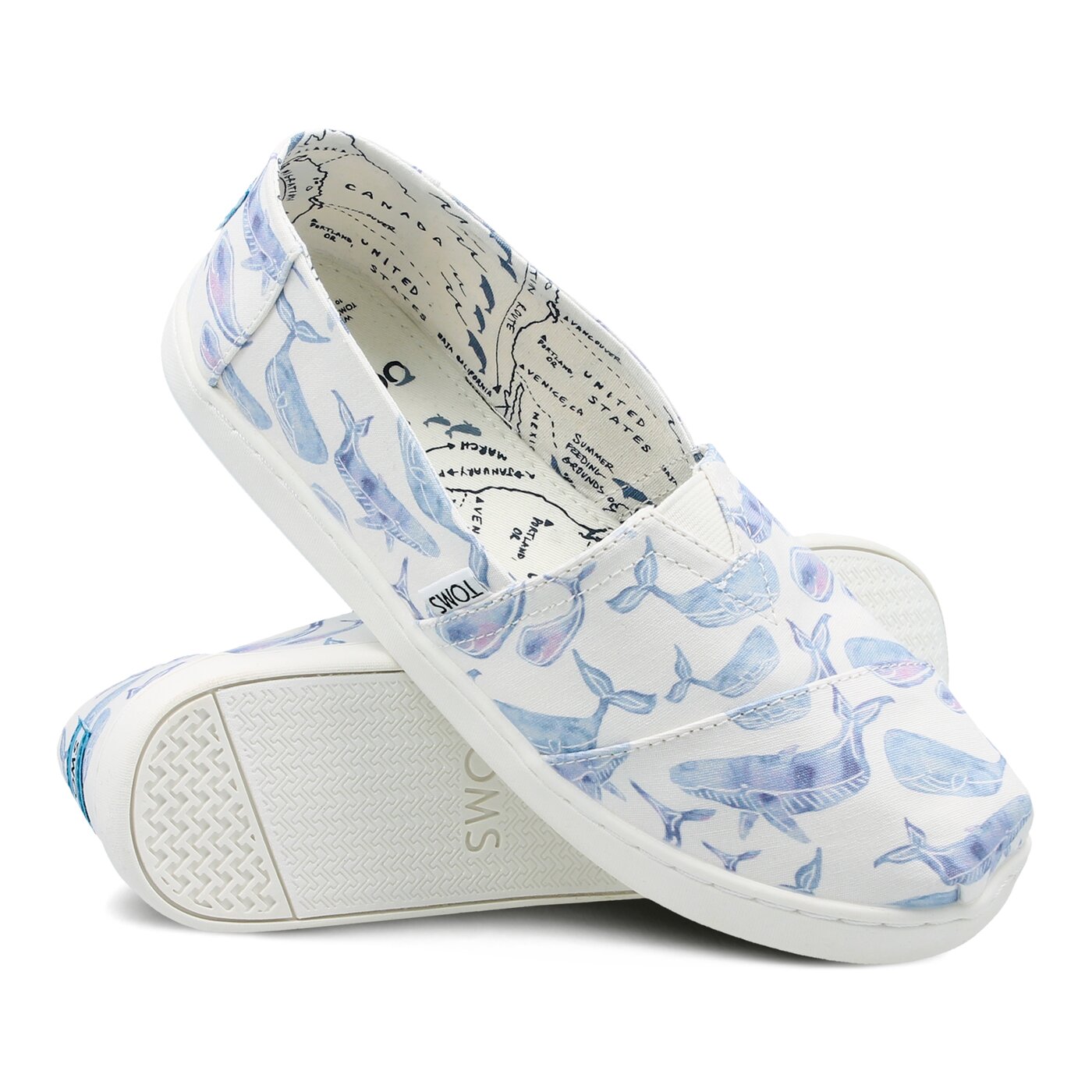 Dziecięce półbuty TOMS ALPARGATA - THE TOMS ANIMAL INITIATIVE OCEANA 10011561 kolor biały