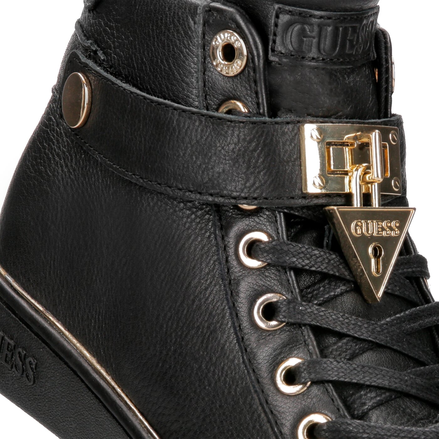 Damskie sneakersy (buty) GUESS BOXING flbog4lea12black kolor czarny