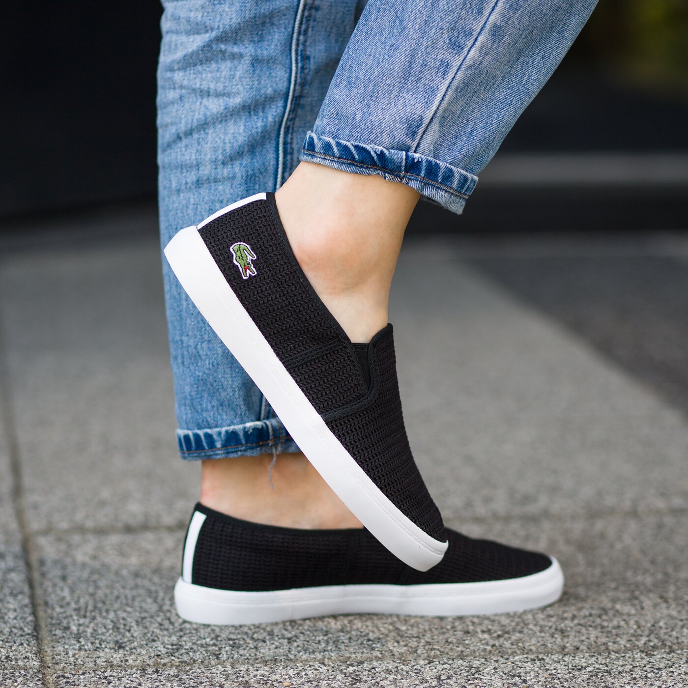 Damskie sneakersy (buty) LACOSTE GAZON 217 2 733caw1074024 kolor czarny