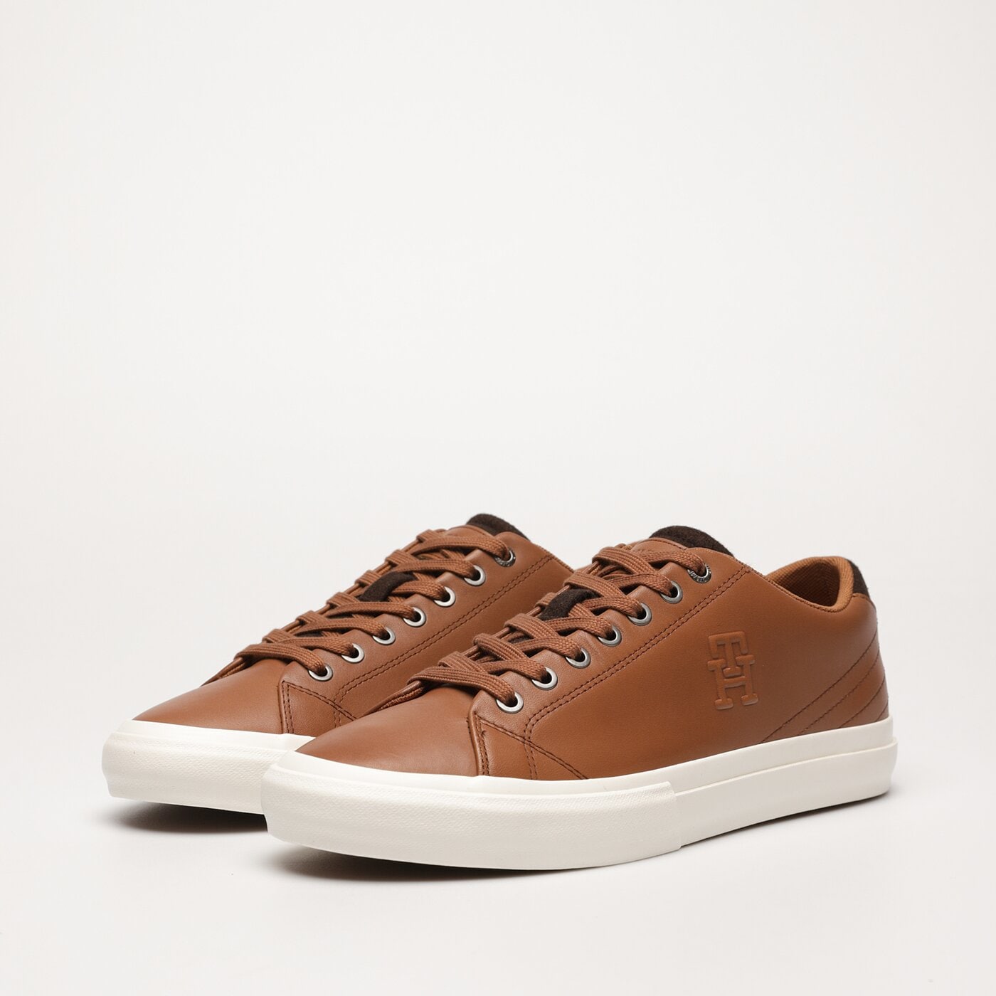 TOMMY HILFIGER TH HI VULC STREET LOW LTH PREM kolor BRĄZOWY