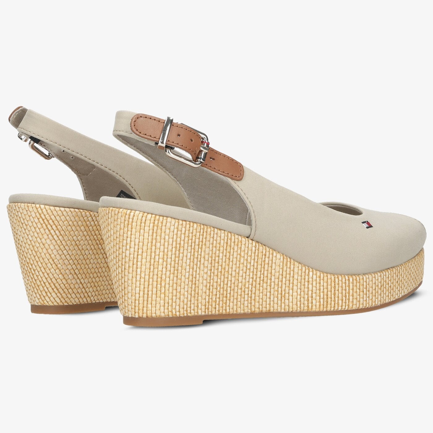 Damskie szpilki / czółenka TOMMY HILFIGER ICONIC ELBA SLING BACK WEDGE fw0fw04788aep kolor beżowy