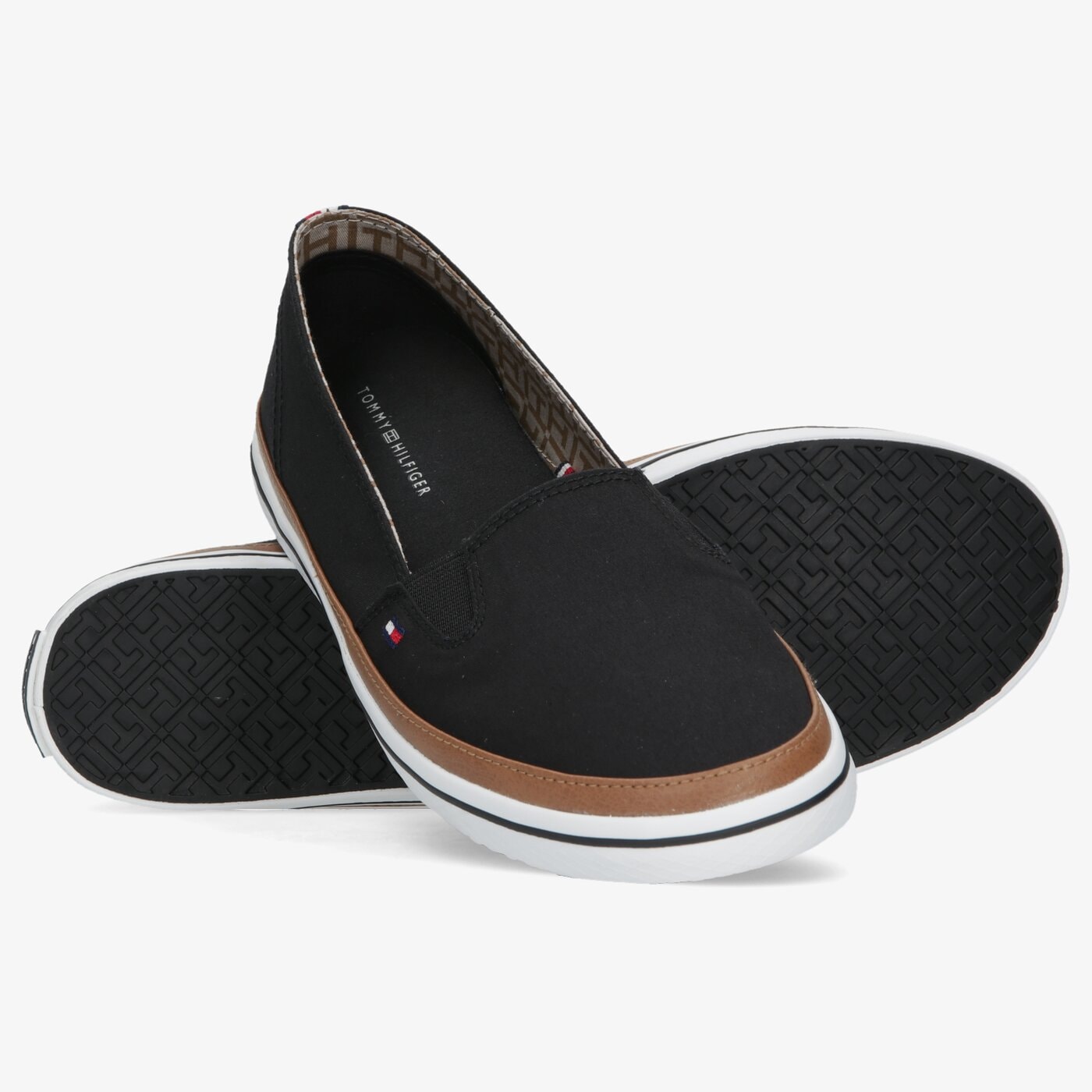 Damskie trampki TOMMY HILFIGER ICONIC KESHA SLIP ON fw0fw01656990 kolor czarny