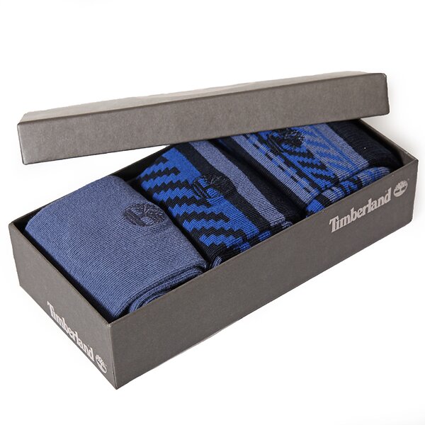 Męskie skarpetki TIMBERLAND SKARPETY 3PP SOCK GIFT BOX j0219433 kolor granatowy
