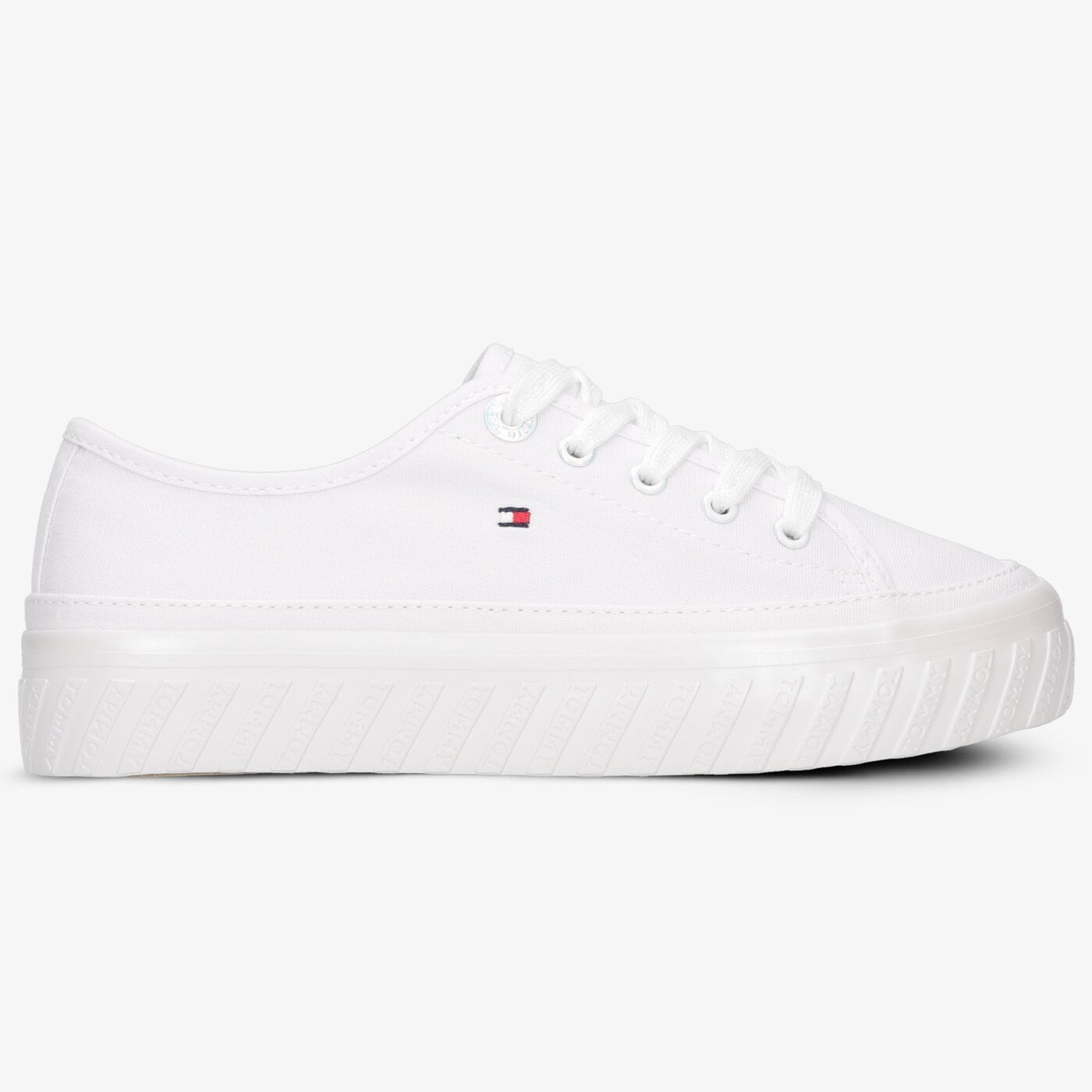 Damskie trampki TOMMY HILFIGER OUTSOLE DETAIL FLATFORM SNEAKER fw0fw04134100 kolor biały