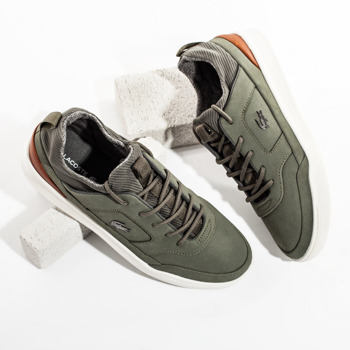 Męskie sneakersy (buty) LACOSTE EXPLORATEUR CRFT SP 3181 736cam0032kb1 kolor khaki