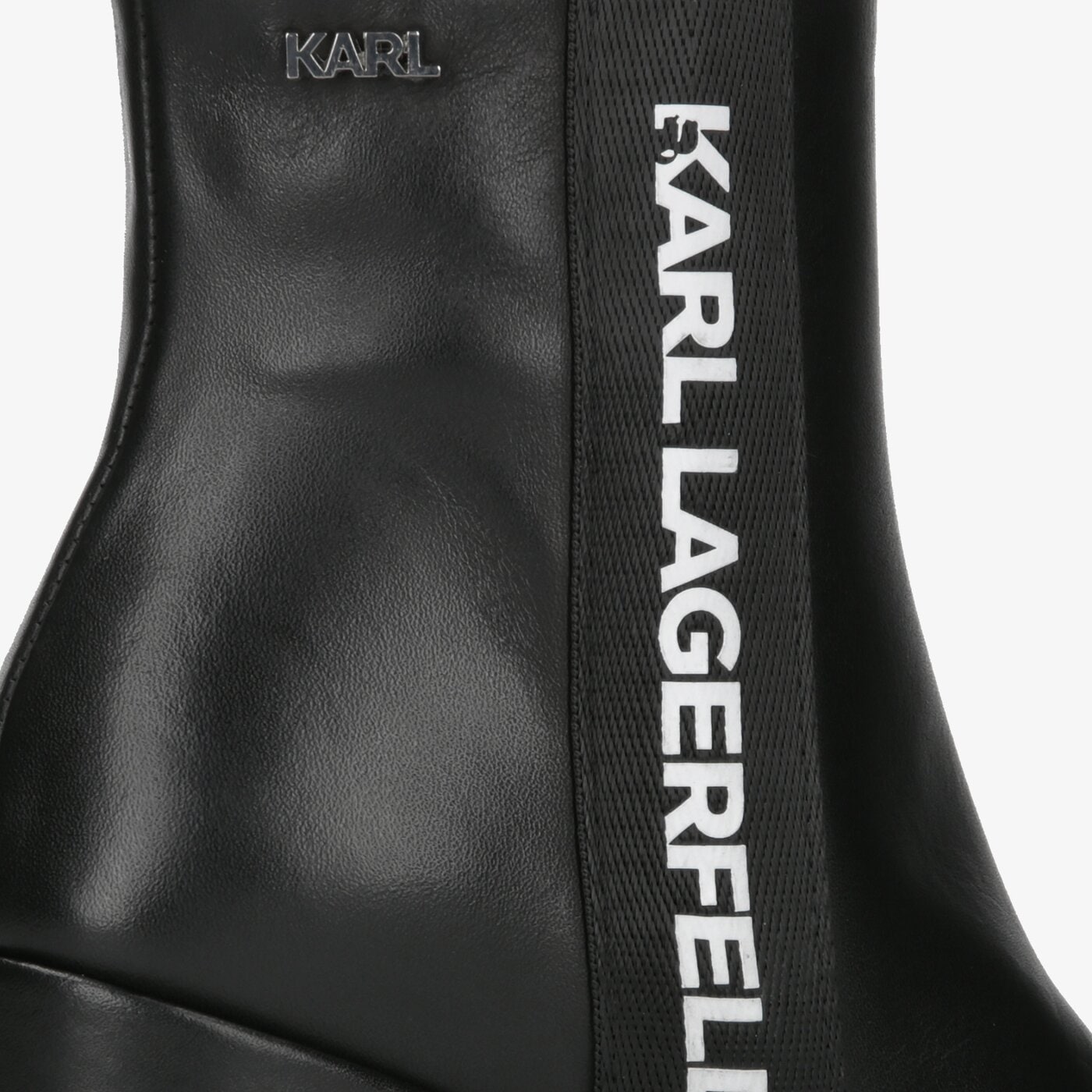 Damskie botki / sztyblety KARL LAGERFELD LAVINIA KARL BAND MIDI BOOT kl31475000 kolor czarny