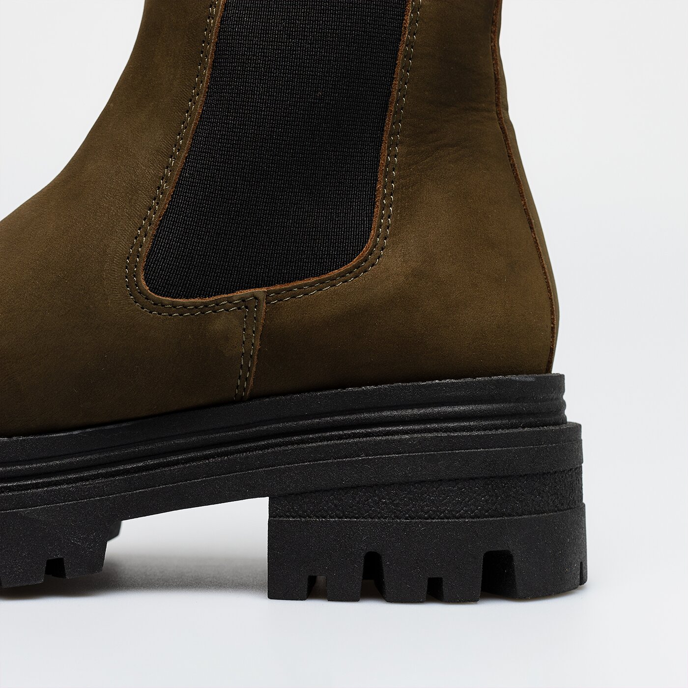 Damskie botki / sztyblety TAMARIS CHELSEA MID 45 OLIVE 1-1-25498-29-722 kolor khaki