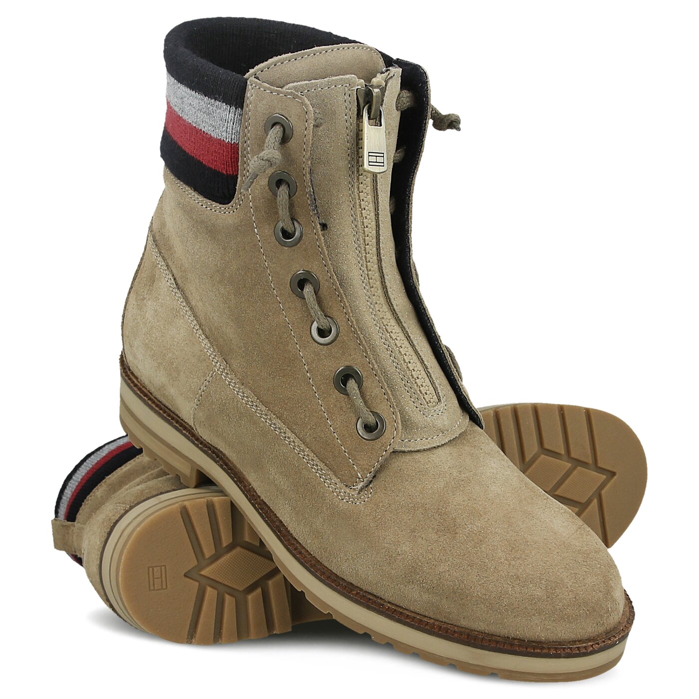 Damskie botki / sztyblety TOMMY HILFIGER WEST 9B fw0fw01534102 kolor beżowy