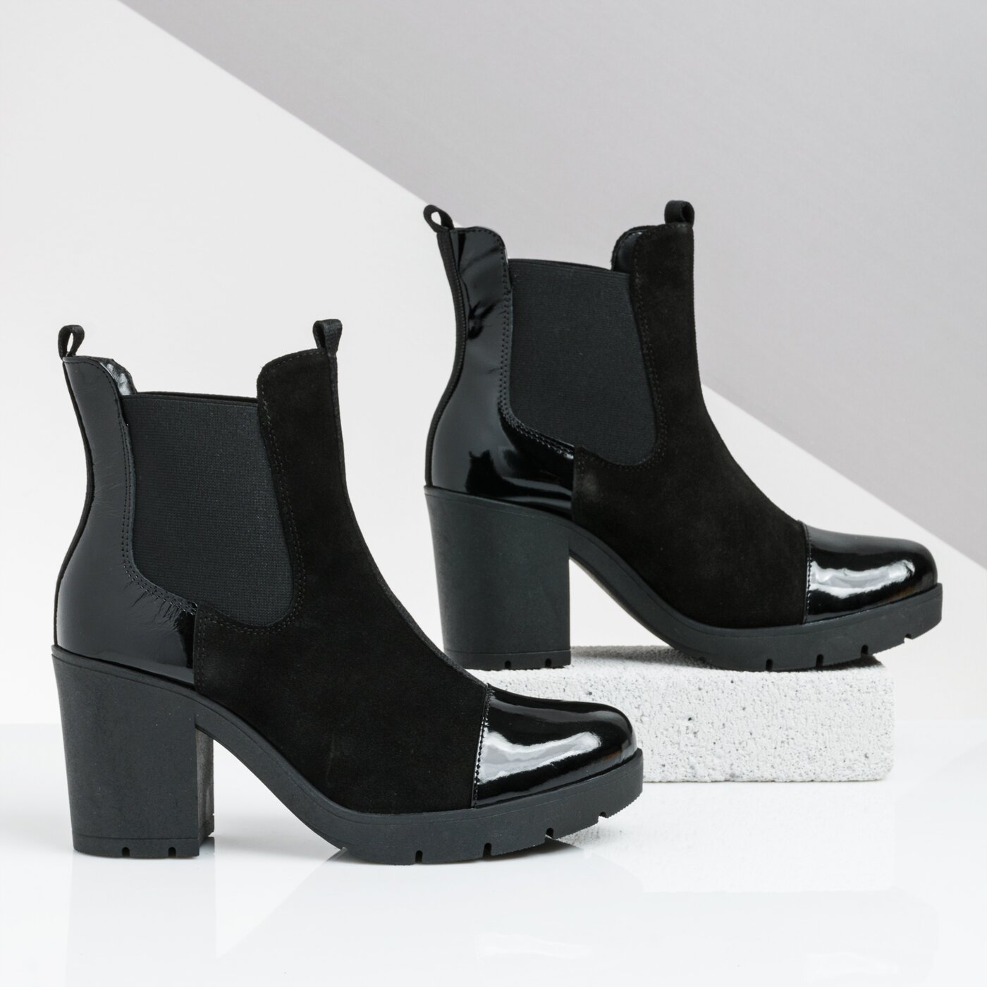 Damskie botki / sztyblety SYMBIOSIS ANDREA  sywc219014 kolor czarny