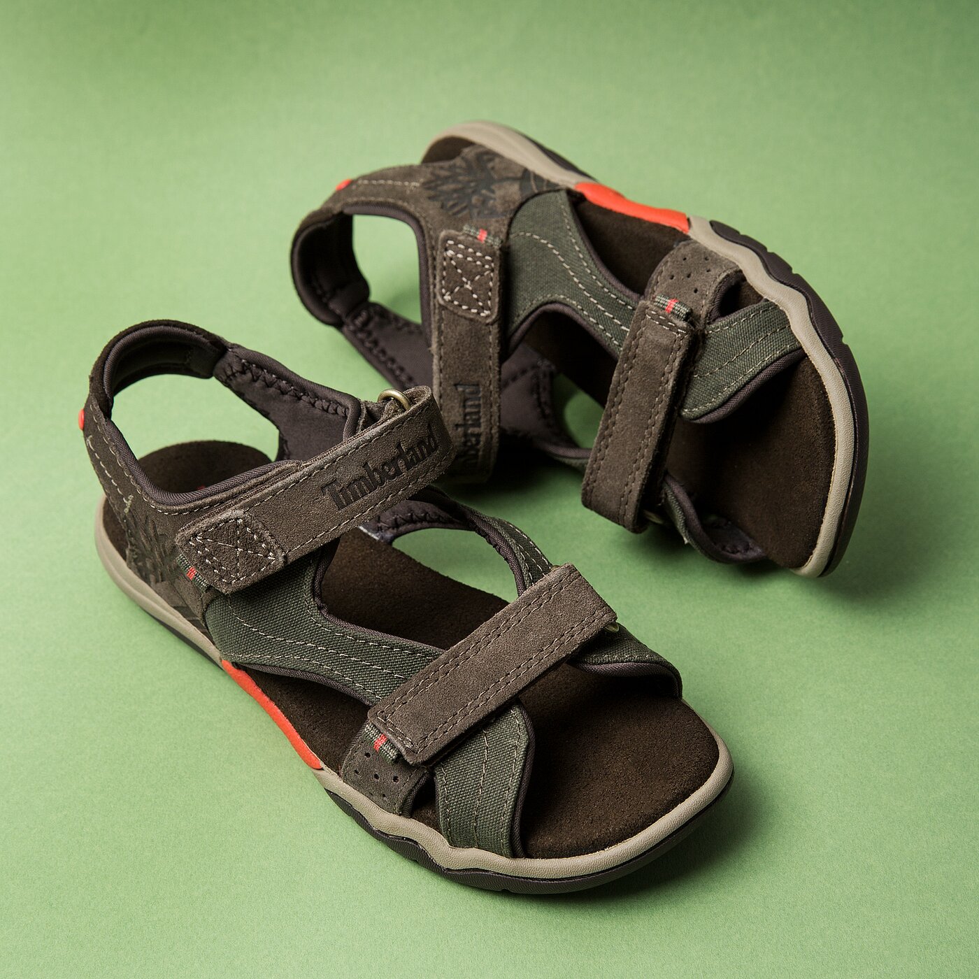 Dziecięce sandały / klapki TIMBERLAND PARK HOPPER L/F 2 STRAP ca1p4f kolor khaki