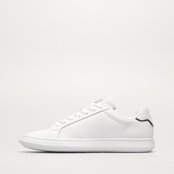 Męskie sneakersy (buty) TOMMY HILFIGER CORPORATE LEATHER CUP STRIPES fm0fm04732ybs kolor biały