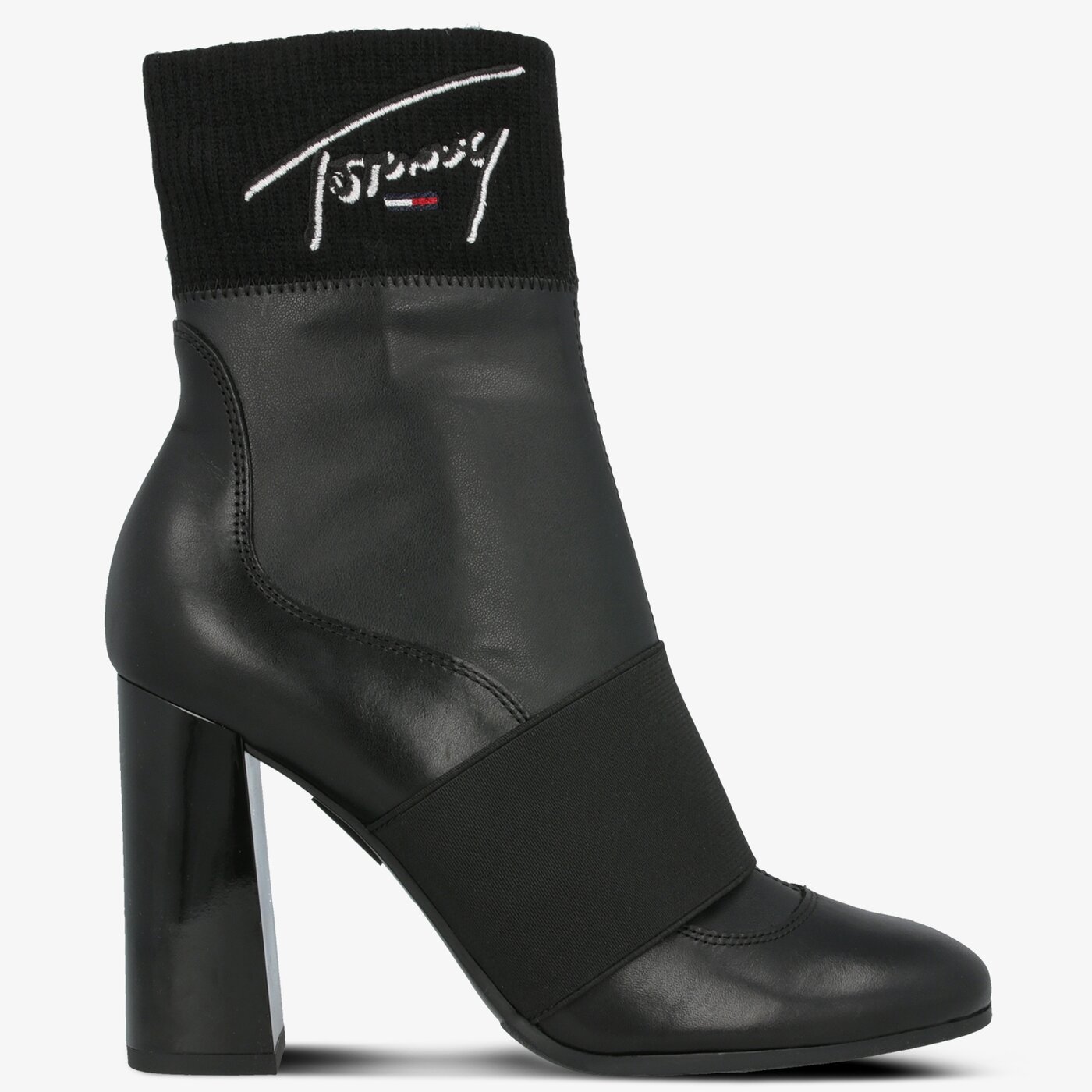 Damskie botki / sztyblety TOMMY HILFIGER TOMMY SIGNATURE HEELED BOOT en0en00615990 kolor czarny