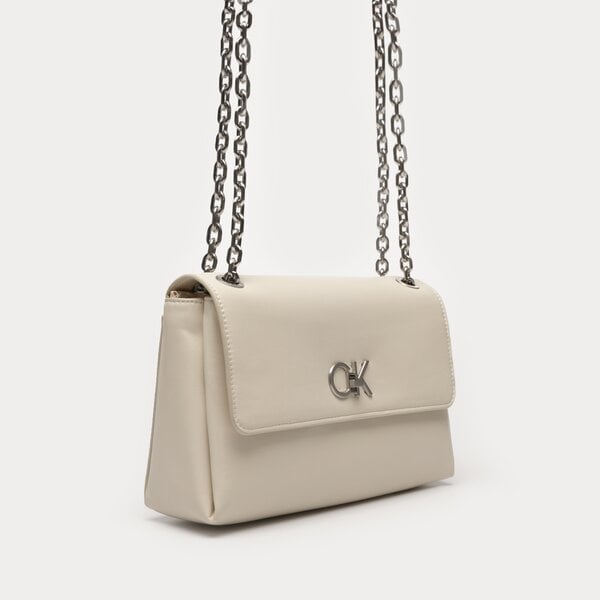 Damska torebka CALVIN KLEIN TOREBKA RE-LOCK EW CONV CROSSBODY k60k611084pc4 kolor biały