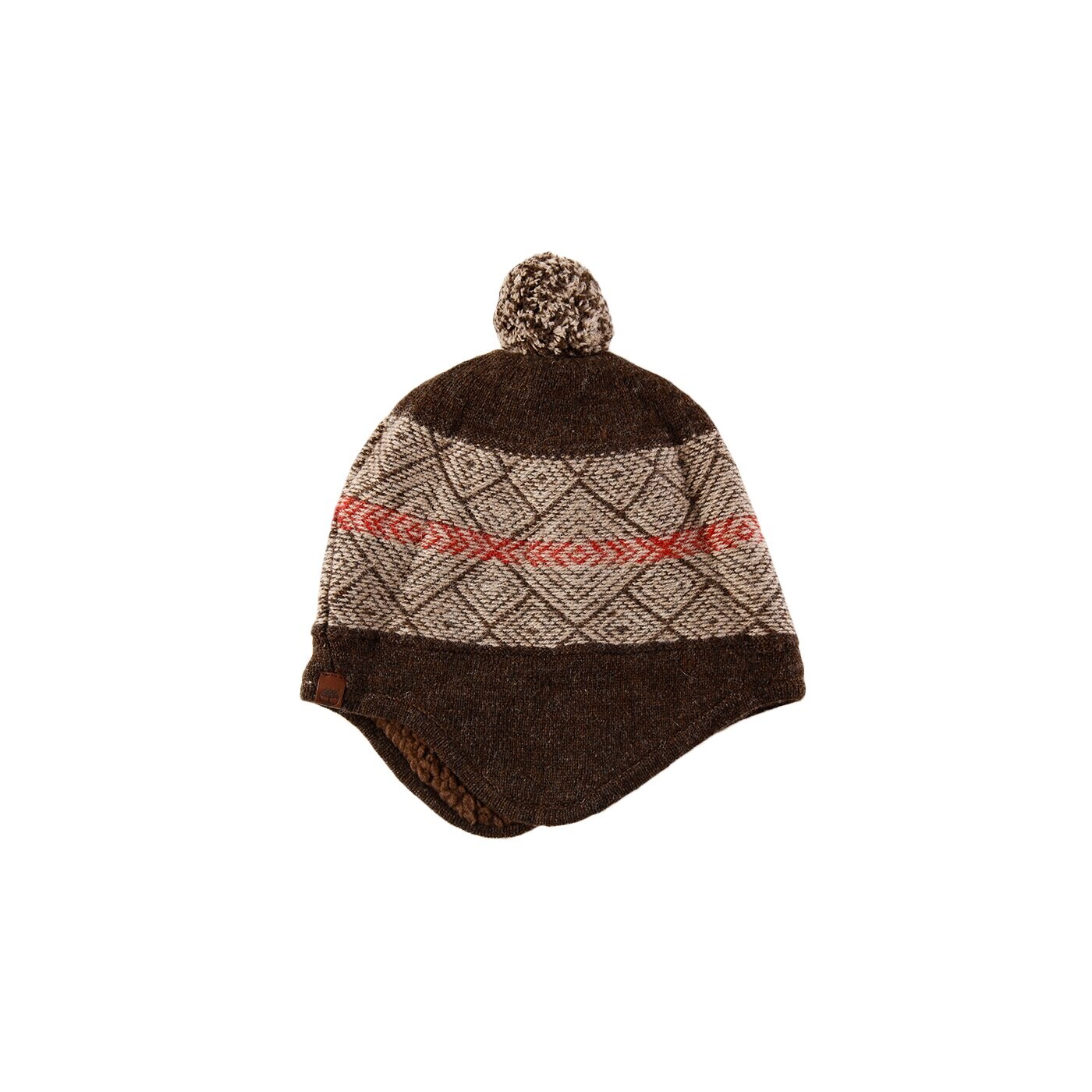 Męska czapka zimowa TIMBERLAND CZAPKA Z FAIRISLE EARFLAP HAT j1698581 kolor brązowy