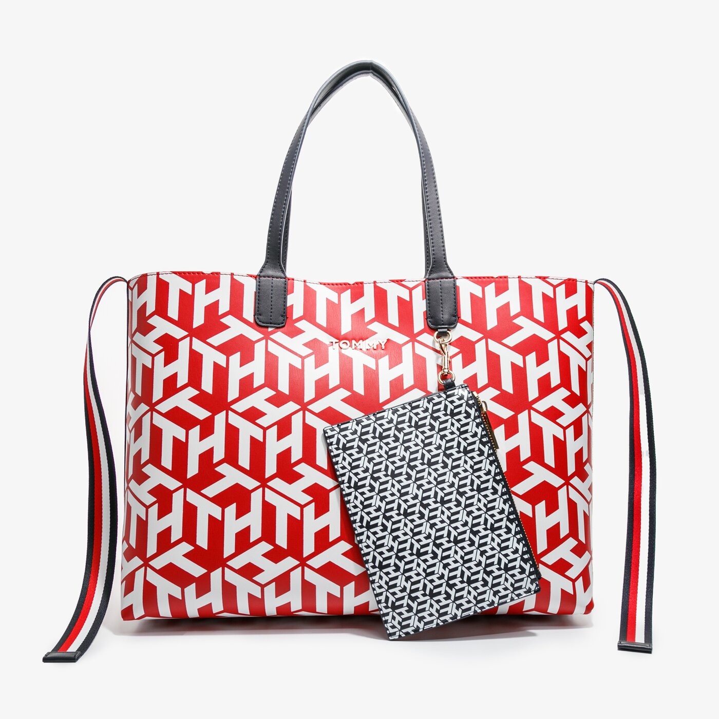 Damska torebka TOMMY HILFIGER TOREBKA ICONIC TOMMY TOTE MONOGRAM aw0aw08624xaf kolor multicolor