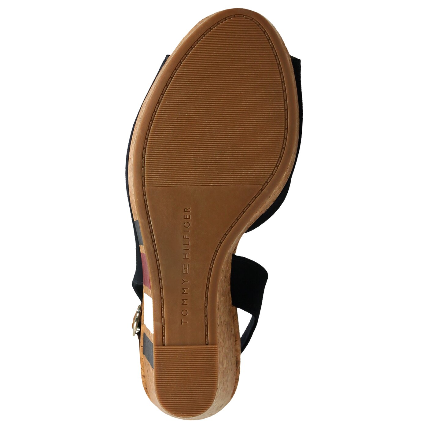 Damskie sandały TOMMY HILFIGER WEDGE WITH PRINTED STRIPES fw0fw02794403 kolor granatowy