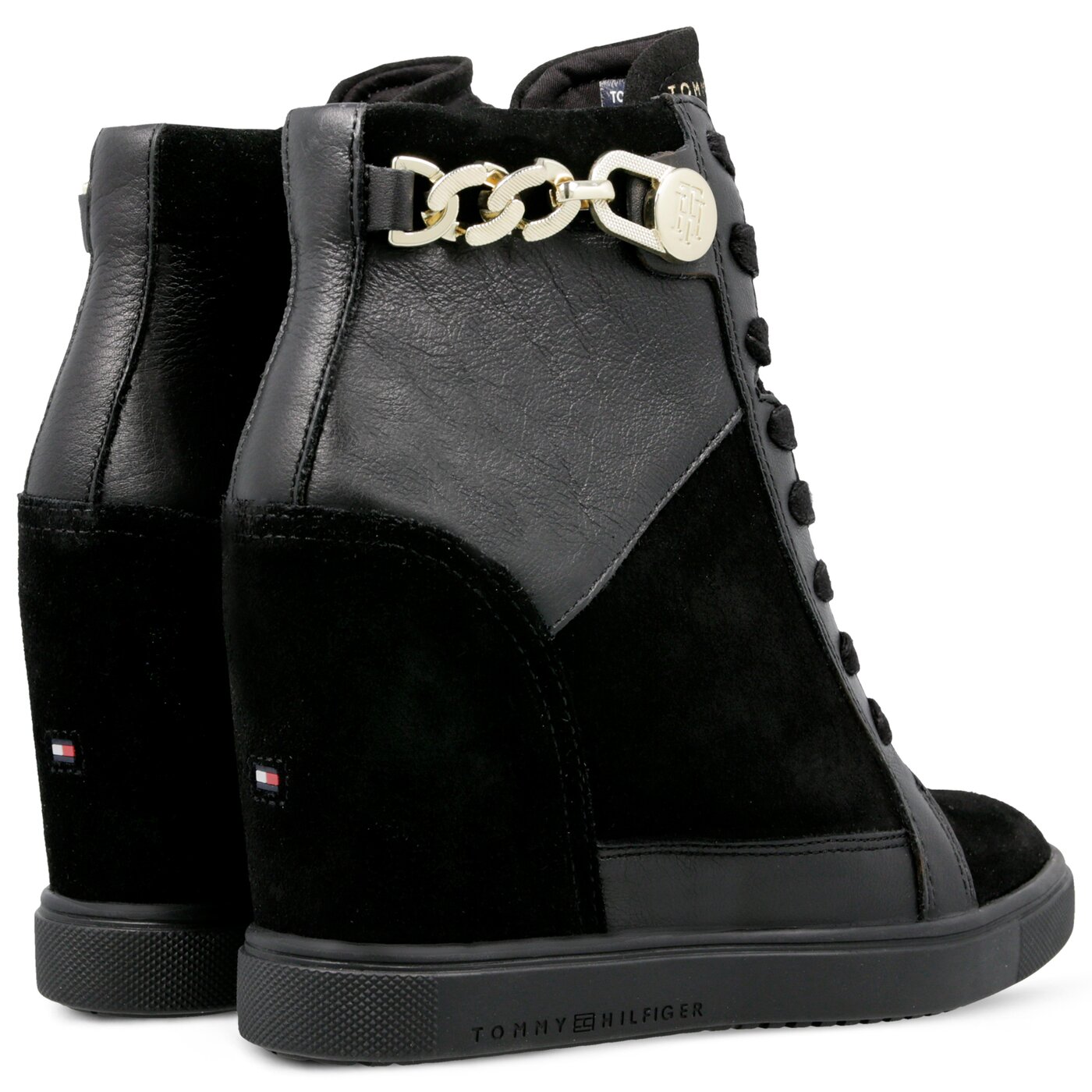 Damskie sneakersy (buty) TOMMY HILFIGER TOMMY CHAIN DRESS SNEAKER fw0fw03332990 kolor czarny