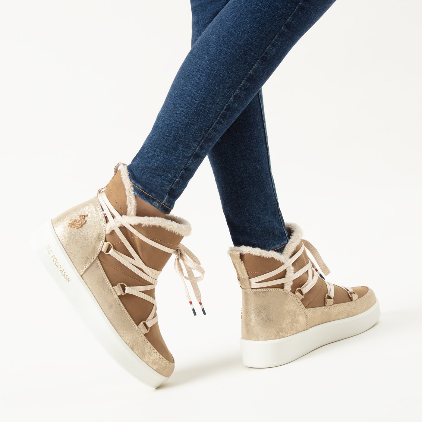 Damskie śniegowce U.S. POLO ASSN. VEGY001W vegy001a smart kolor beżowy