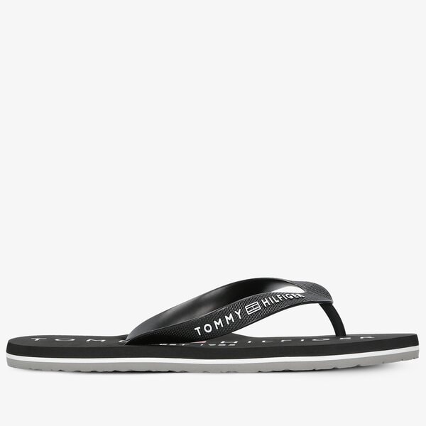 Męskie klapki TOMMY HILFIGER HILFIGER PRINT RUBBER FLIPFLOP fm0fm03382bds kolor czarny