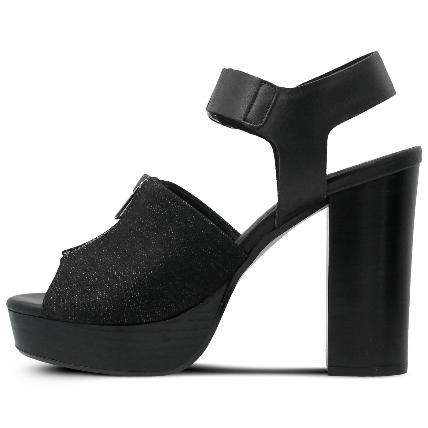 Damskie sandały TOMMY HILFIGER DENIM ZIPPER SANDAL HIGH HEEL en0en00117990 kolor czarny