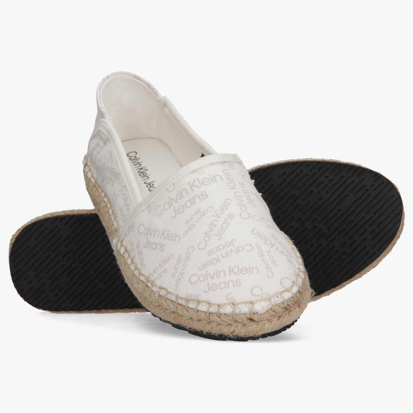 Damskie espadryle CALVIN KLEIN ESPADRILLES DENIM WHITE yw0yw006530k6 kolor biały