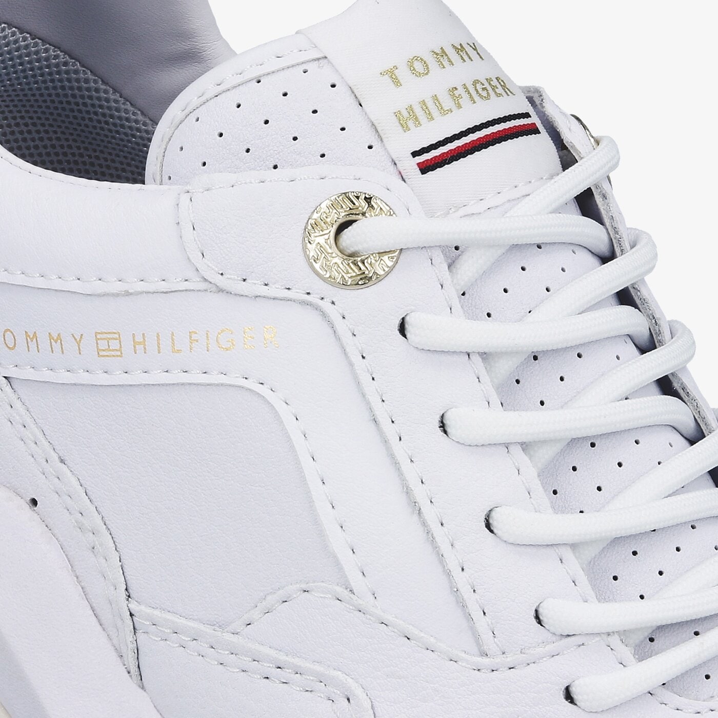 Damskie sneakersy (buty) TOMMY HILFIGER FEMININE INTERNAL WEDGE SNEAKER fw0fw05002ybr kolor biały