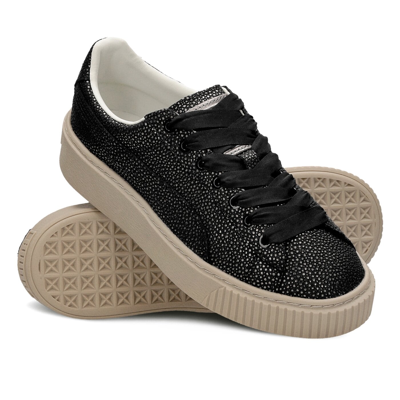 Damskie sneakersy (buty) PUMA BASKET PLATFORM LUX WN'S 36491303 kolor czarny