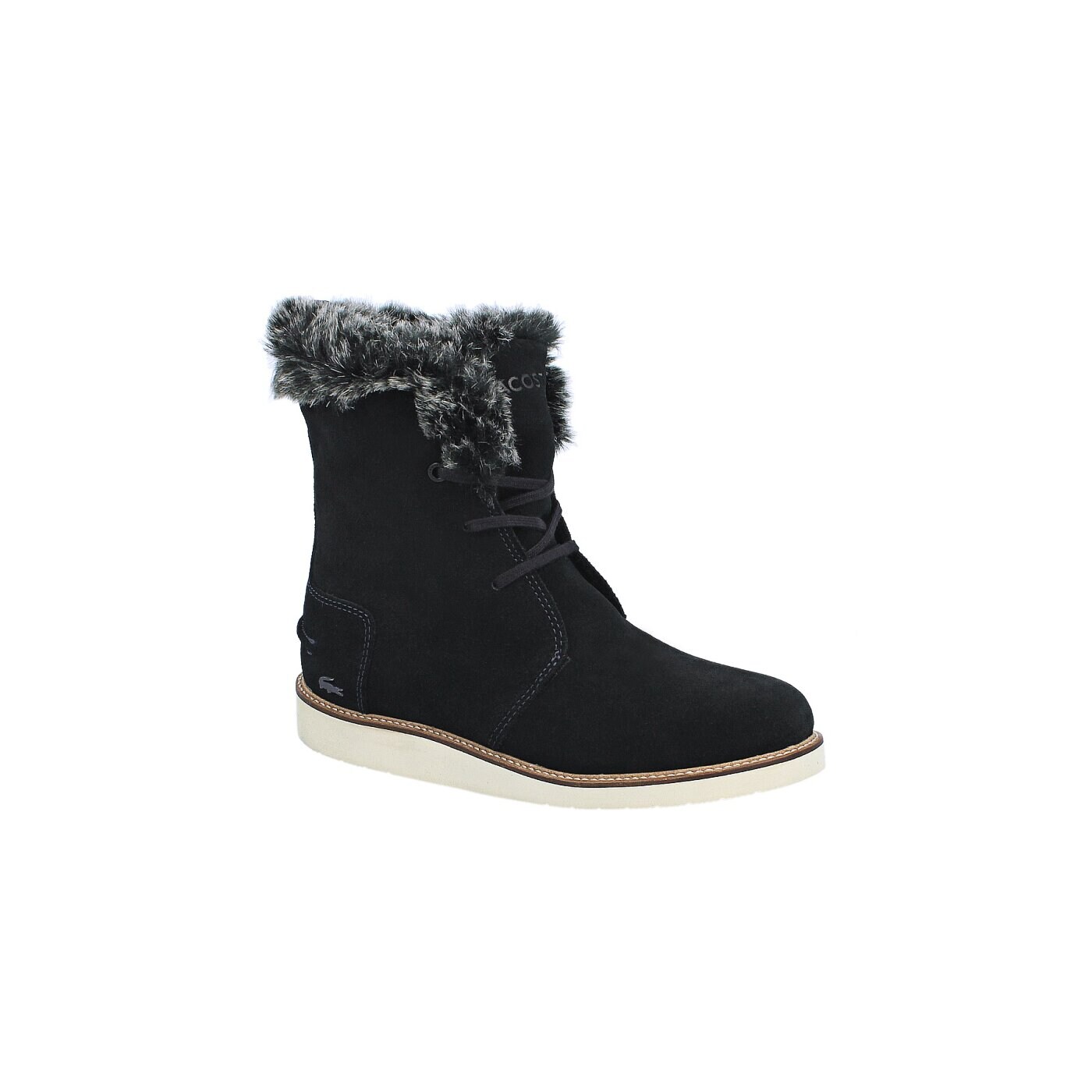 Damskie botki / sztyblety LACOSTE BAYLEN 2 728srw1158120 kolor granatowy